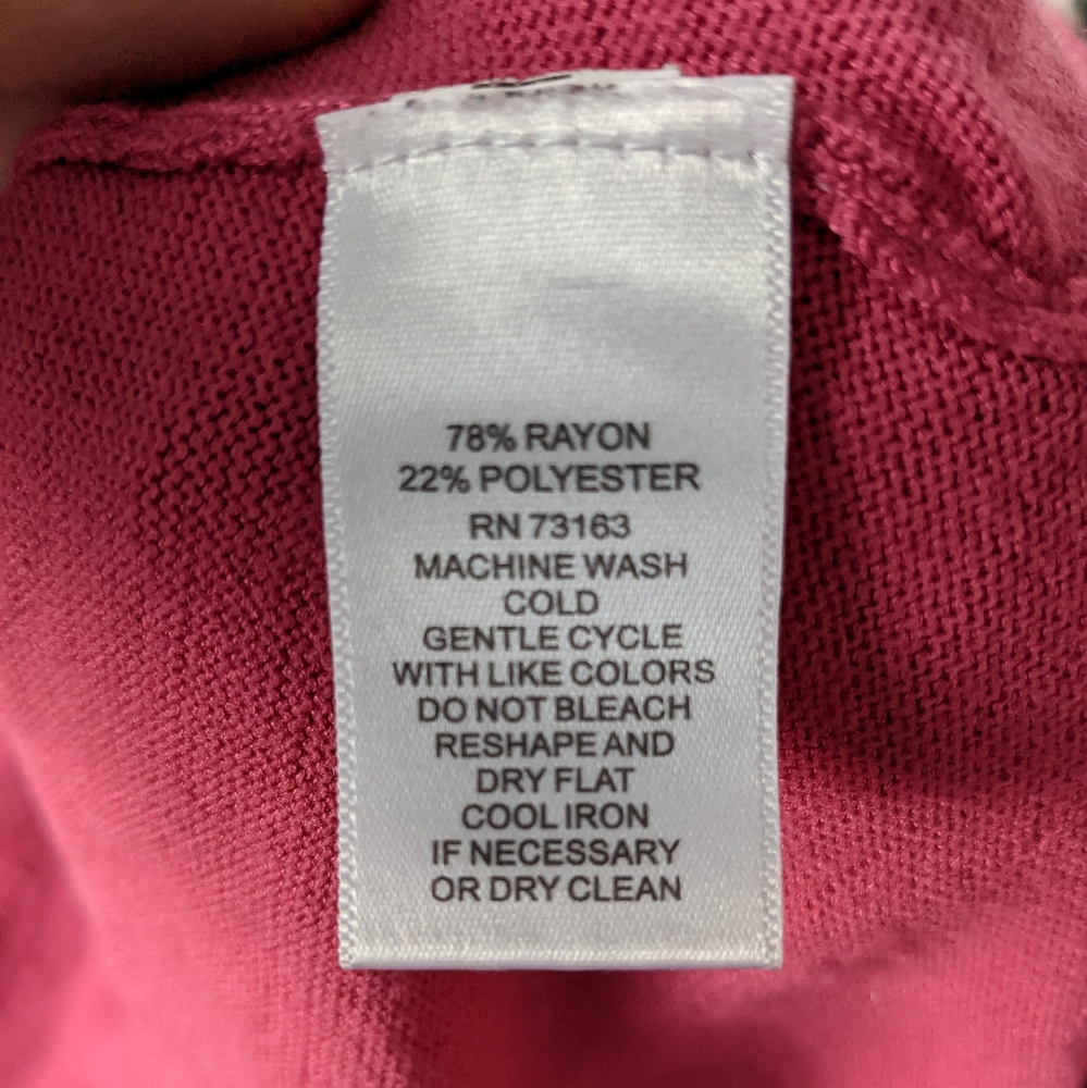 🎀 EUC Cable & Gauge Rosy Pink Crew Neck Bow Sweater, Size XL - Picture 9 of 10